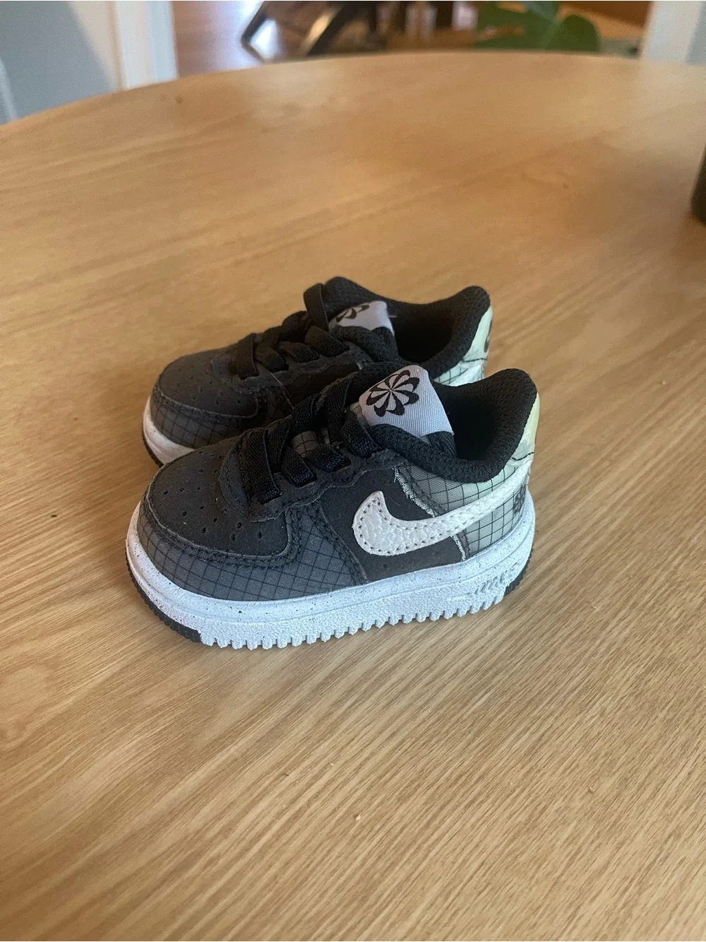 Nike Air Force 1 Crater Grid Sneakers Black/Gray BABY’s  2C NEW